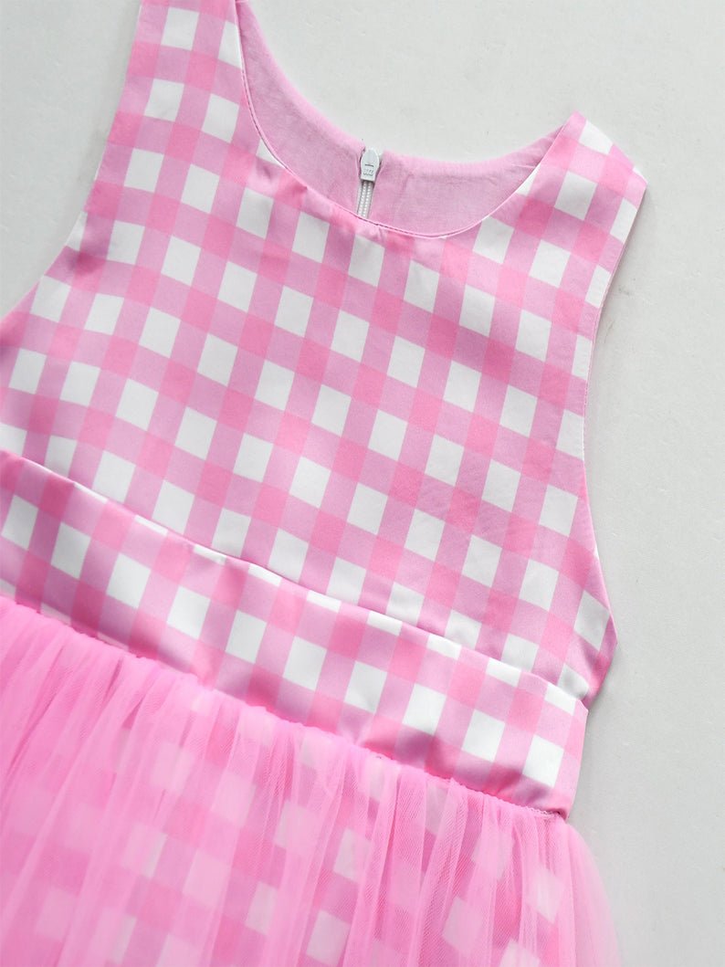 Light-up Brabei pink short-sleeve party dress for girls - Uporpor