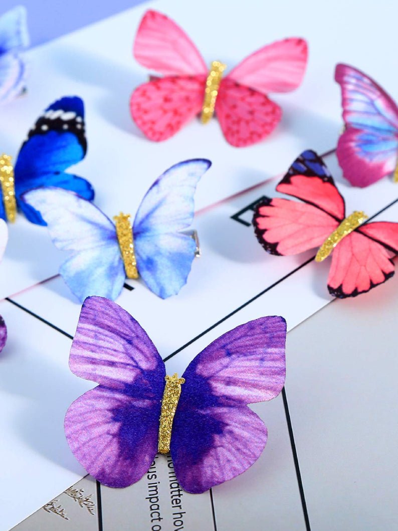 12 Pieces Glitter Butterfly Hair Clips for Girls Hair Accessories - UPORPOR