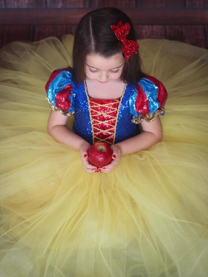 Snow White Sparkling LED Costume - Kids' Fairy Tale Themed Party Dress - Uporpor