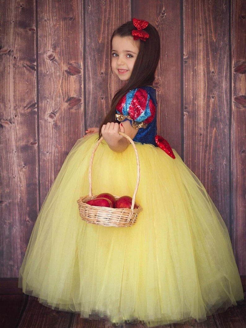 Snow White Sparkling LED Costume - Kids' Fairy Tale Themed Party Dress - Uporpor