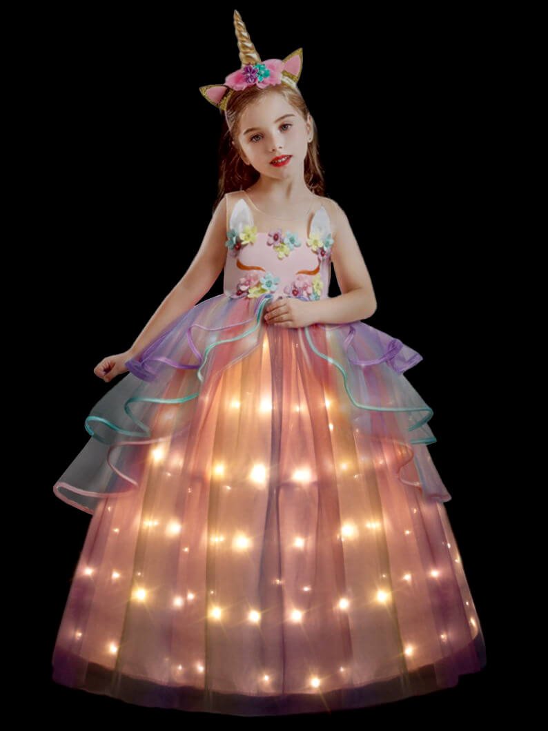 Unicorn Light Up Princess Dress - Uporpor