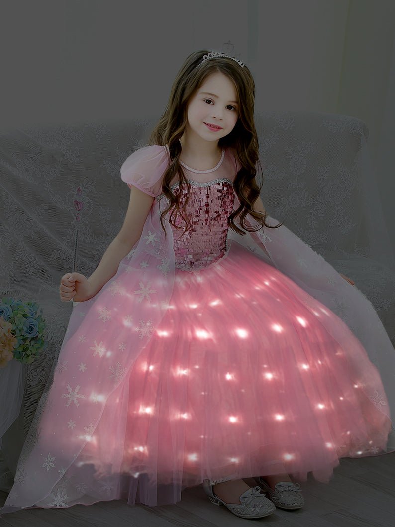 Light up Princess Dress With Crown PINK - Uporpor