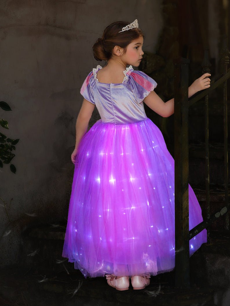 Glowing Princess Rapunzel Dresses Up Costume for Halloween Cosplay - Uporpor