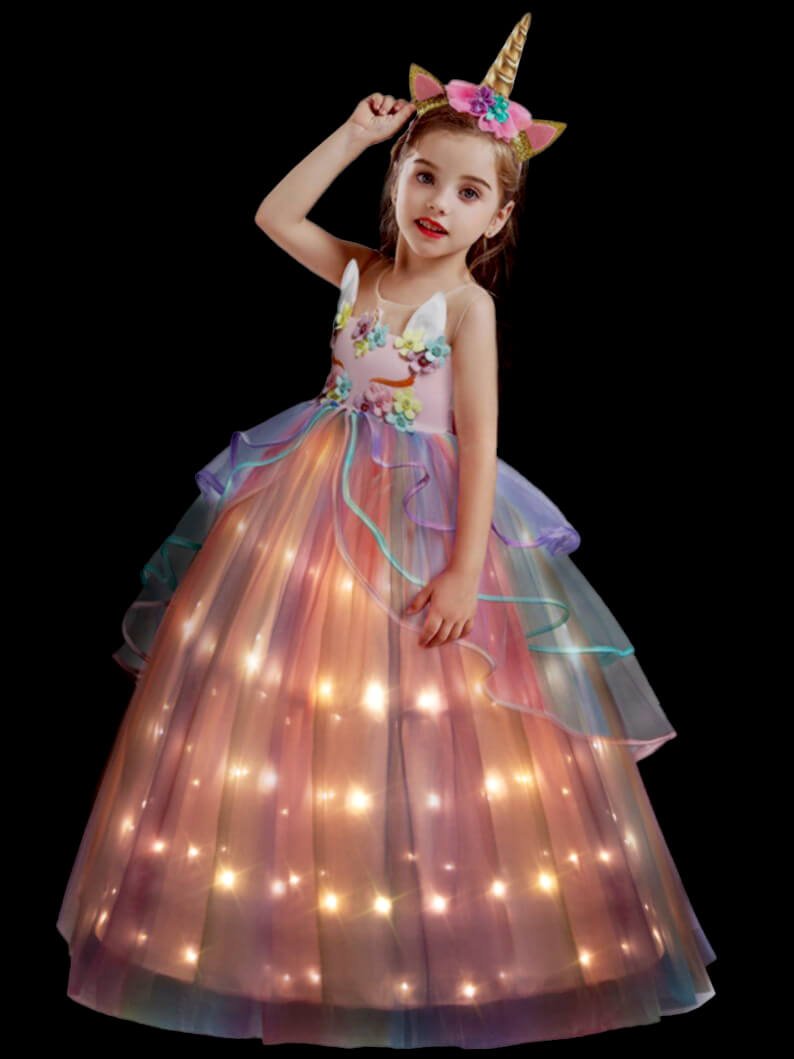 Unicorn Light Up Princess Dress - Uporpor