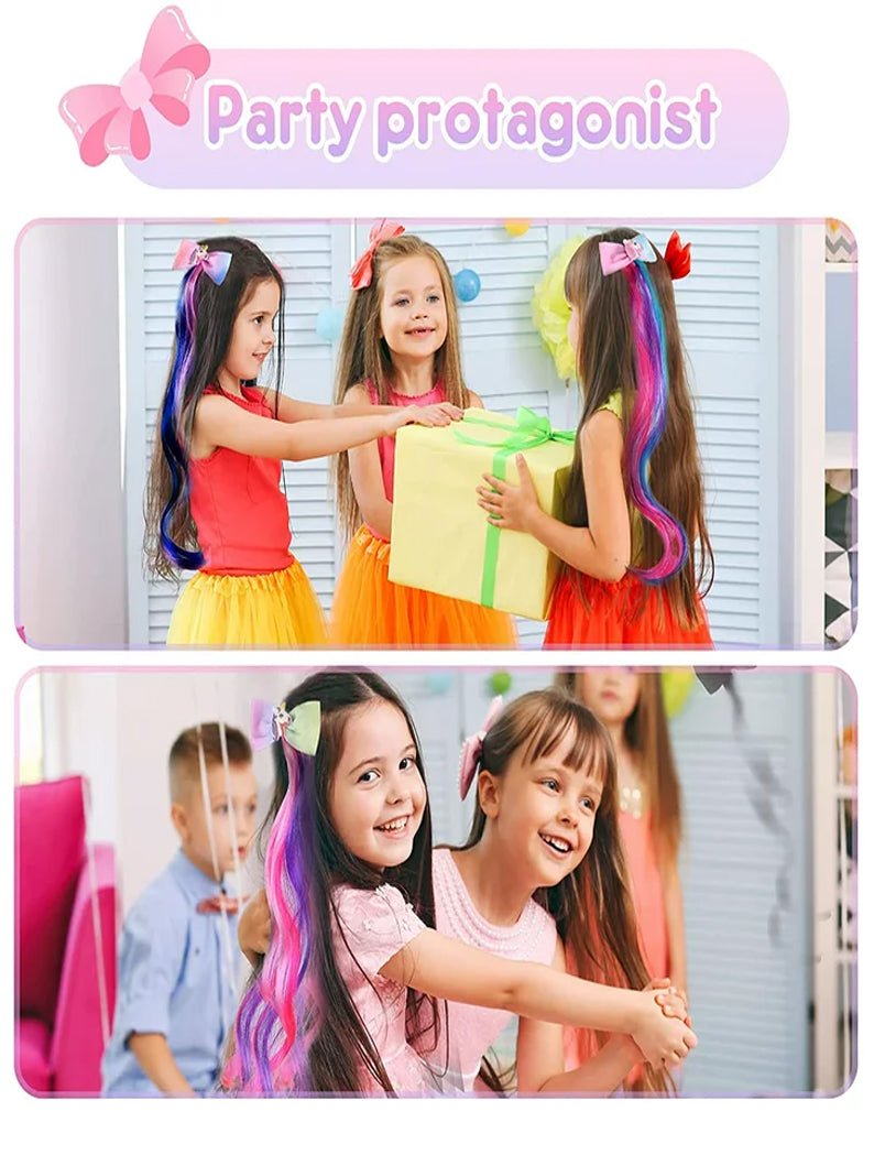 6 Colors Unicorn Bow Curly Ponytails Hair Clips - Uporpor - Uporpor