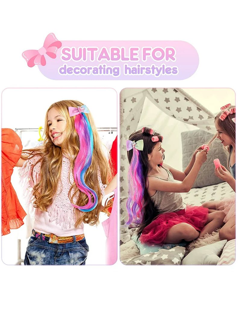 6 Colors Unicorn Bow Curly Ponytails Hair Clips - Uporpor - Uporpor