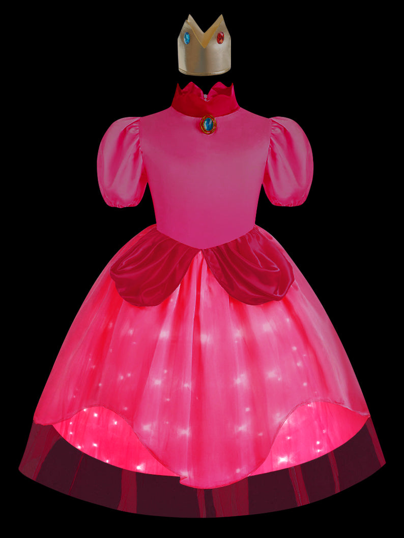 Light up Princess dress Peach Costume for Girls - Uporpor