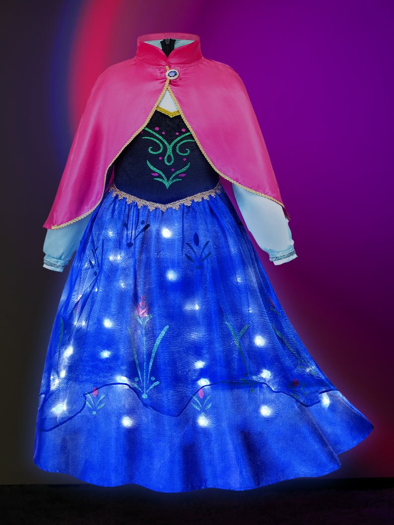 Anna Light up Princess Costumes Party Dress Up for Girls - Uporpor - Uporpor