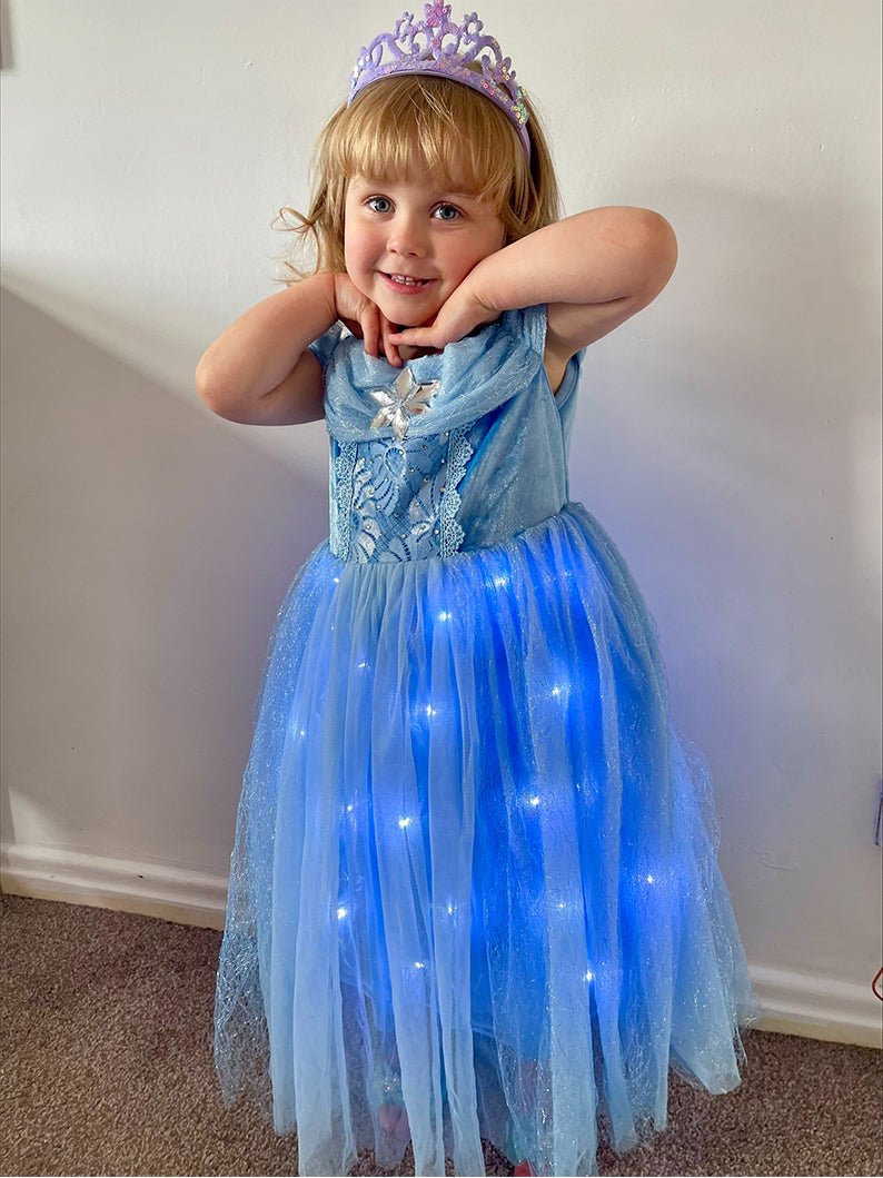 Blue Party Princess Light up Dress up Costume - Uporpor