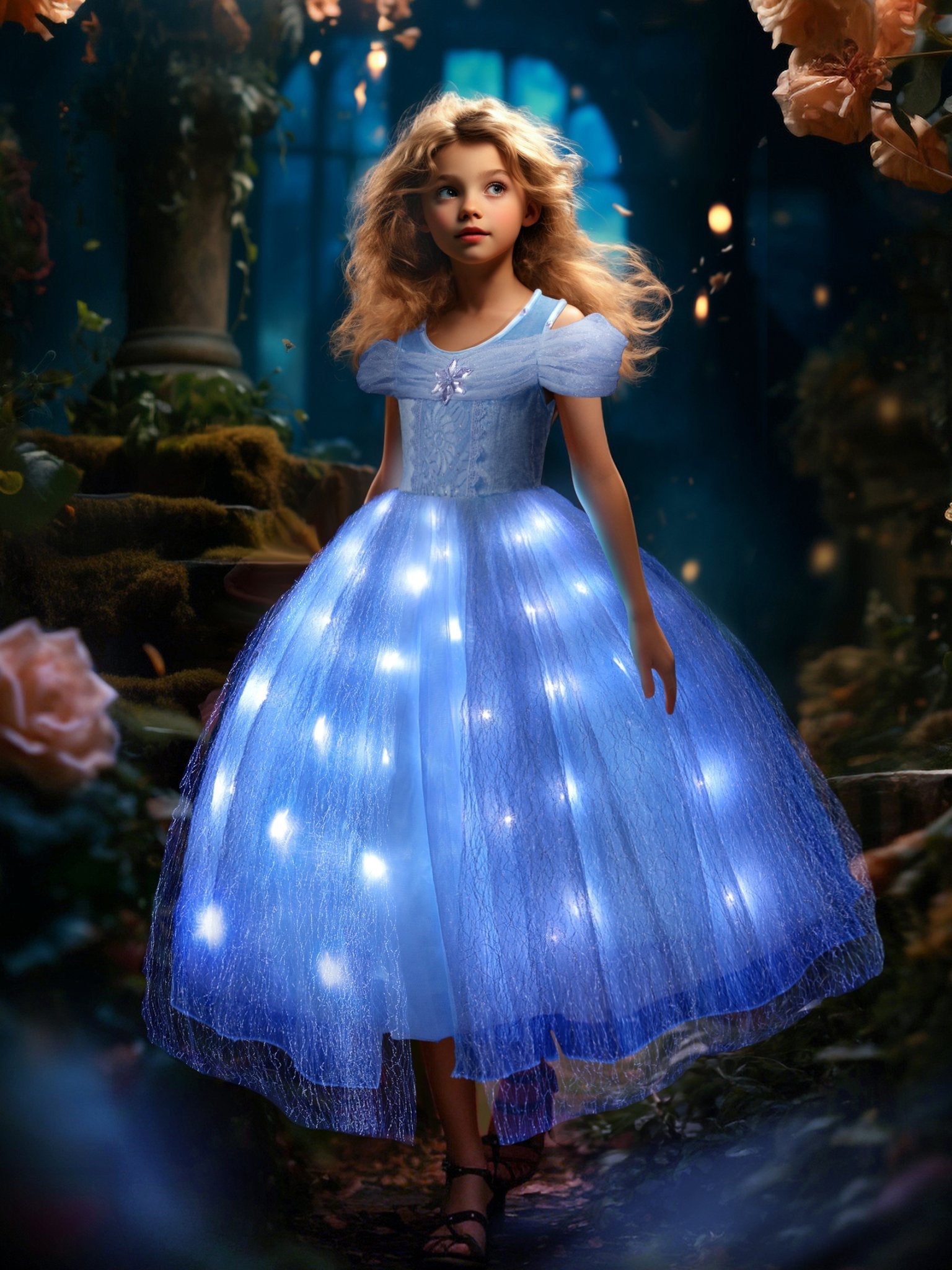 Blue Party Princess Light up Dress up Costume - Uporpor