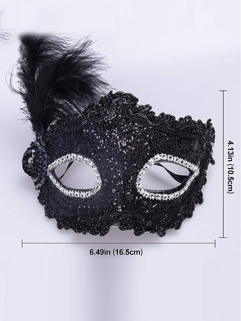 Costume Mask Feather Masquerade Mask Halloween Mardi Gras Cosplay Party Masque - Uporpor - Uporpor