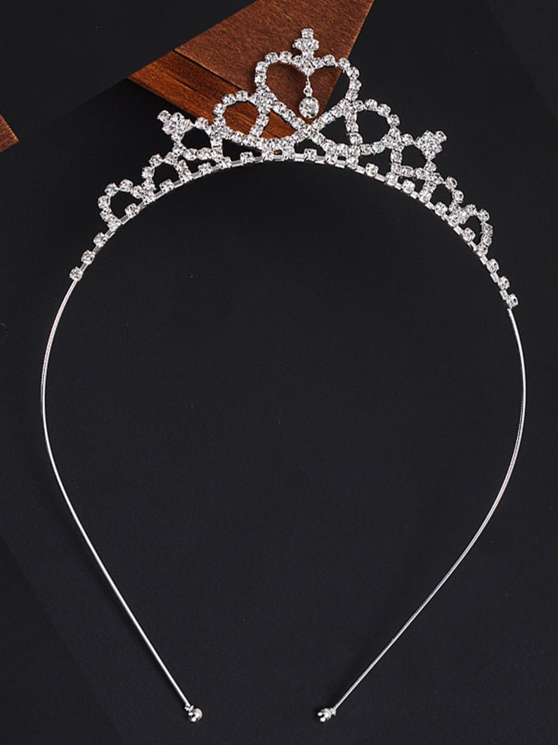 Crown Tiara Headpiece Princess Party Rhinestone Hair Band for Girls - Uporpor