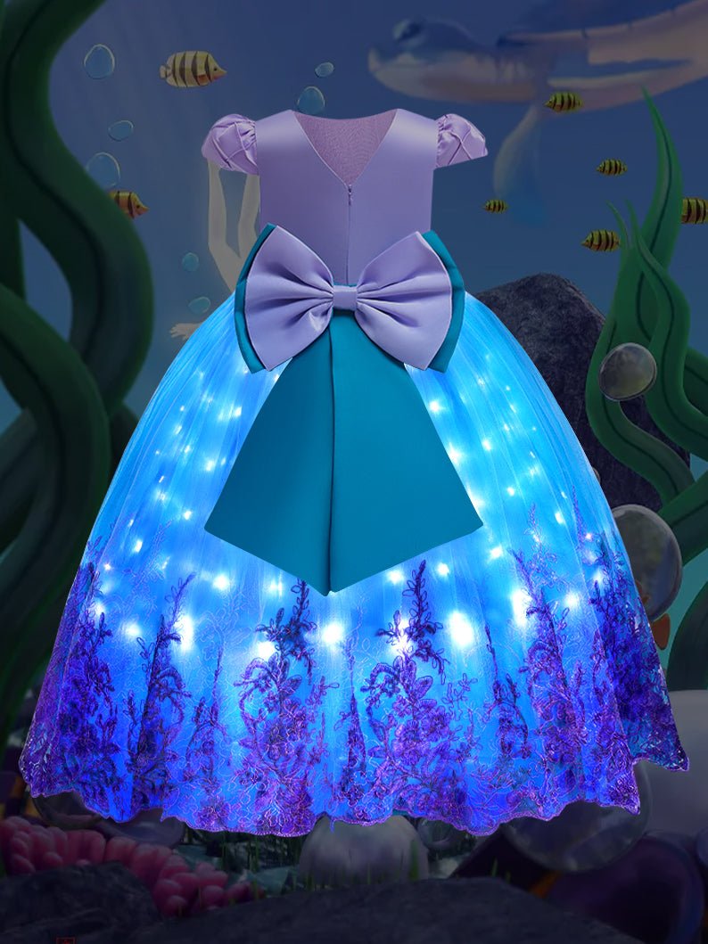 Glowing Costumes for Girls short-sleeve Mermaid Dress Princess Dress Party Outfit-Uporpor - Uporpor