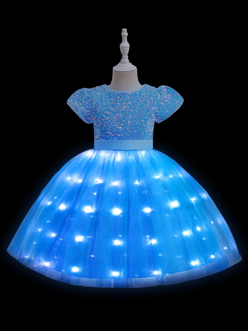 Glowing Sequins Princess A-Line Dress for Girl Party - UPORPOR - Uporpor