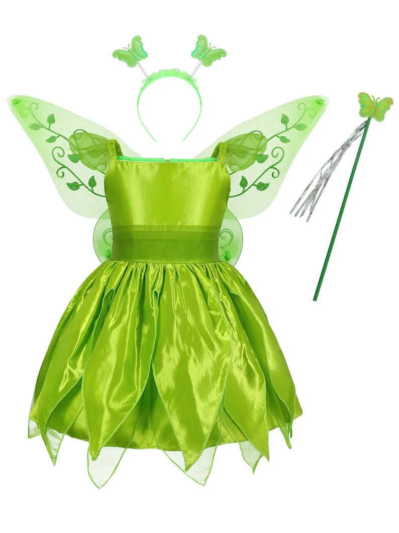 Glowing short-sleeve Tink Bell Costume for Girls Fancy Party Fairy Dress Outfit - Uporpor - Uporpor