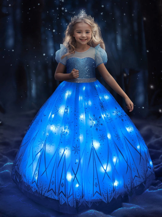 LED Snow Princess Costume For Girl - Uporpor