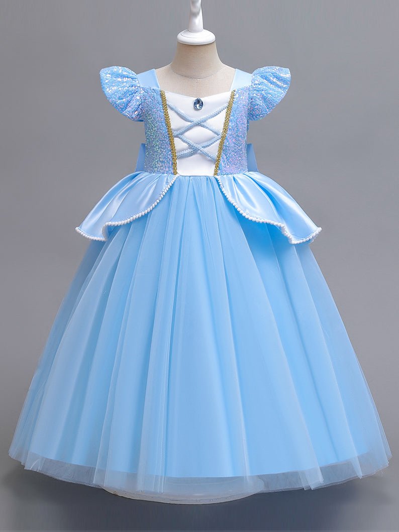 Light up Cinderella Puff Sleeve Princess Dresses for Girls Party - Uporpor - Uporpor