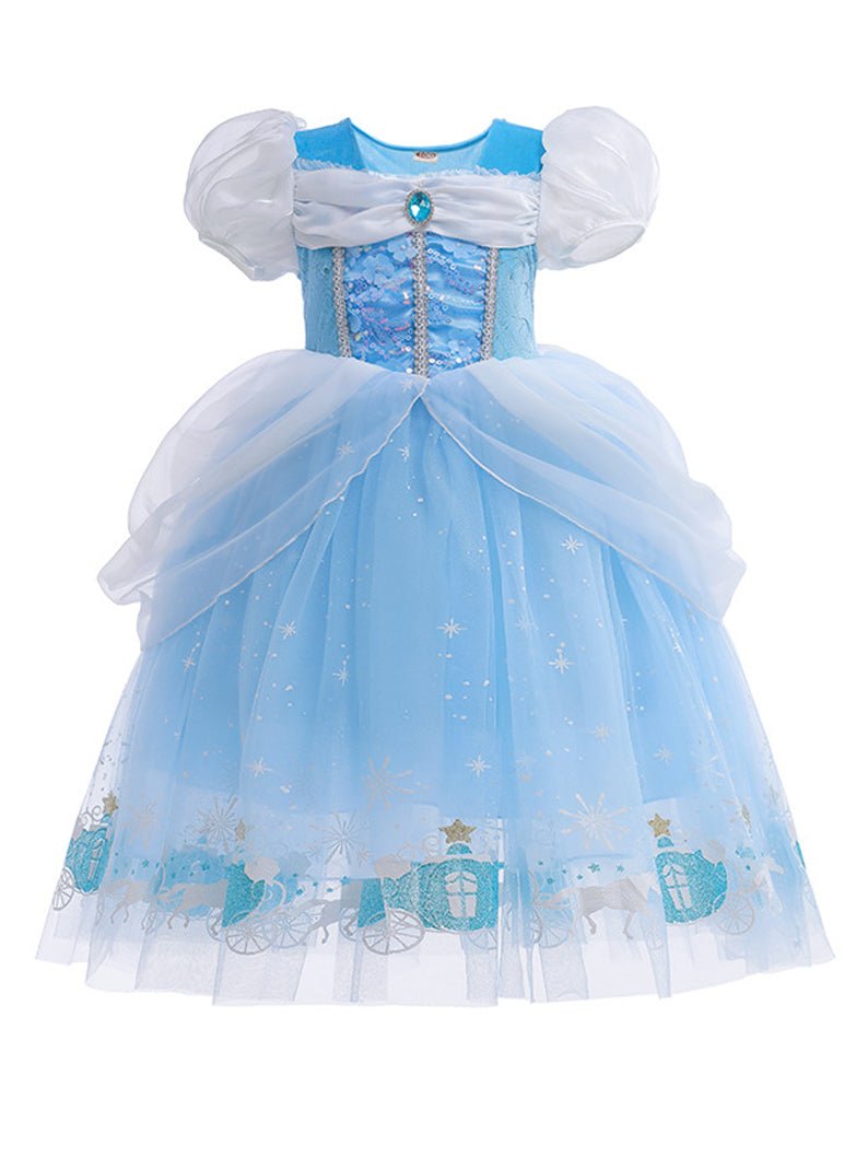 Light up Cinderella short Sleeve Girl Dress For Party - Uporpor - Uporpor