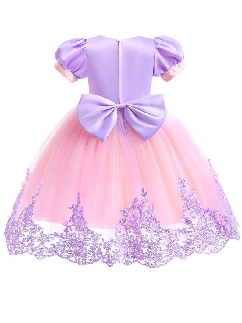 Light Up Floral Edge Puffy Dress For Girls' Party - Uporpor - Uporpor