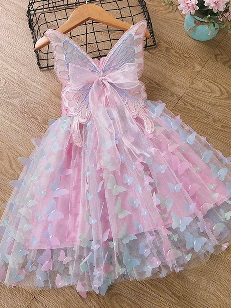 Light Up Girls Fairy Wings Butterfly Princess Dress - Uporpor - Uporpor