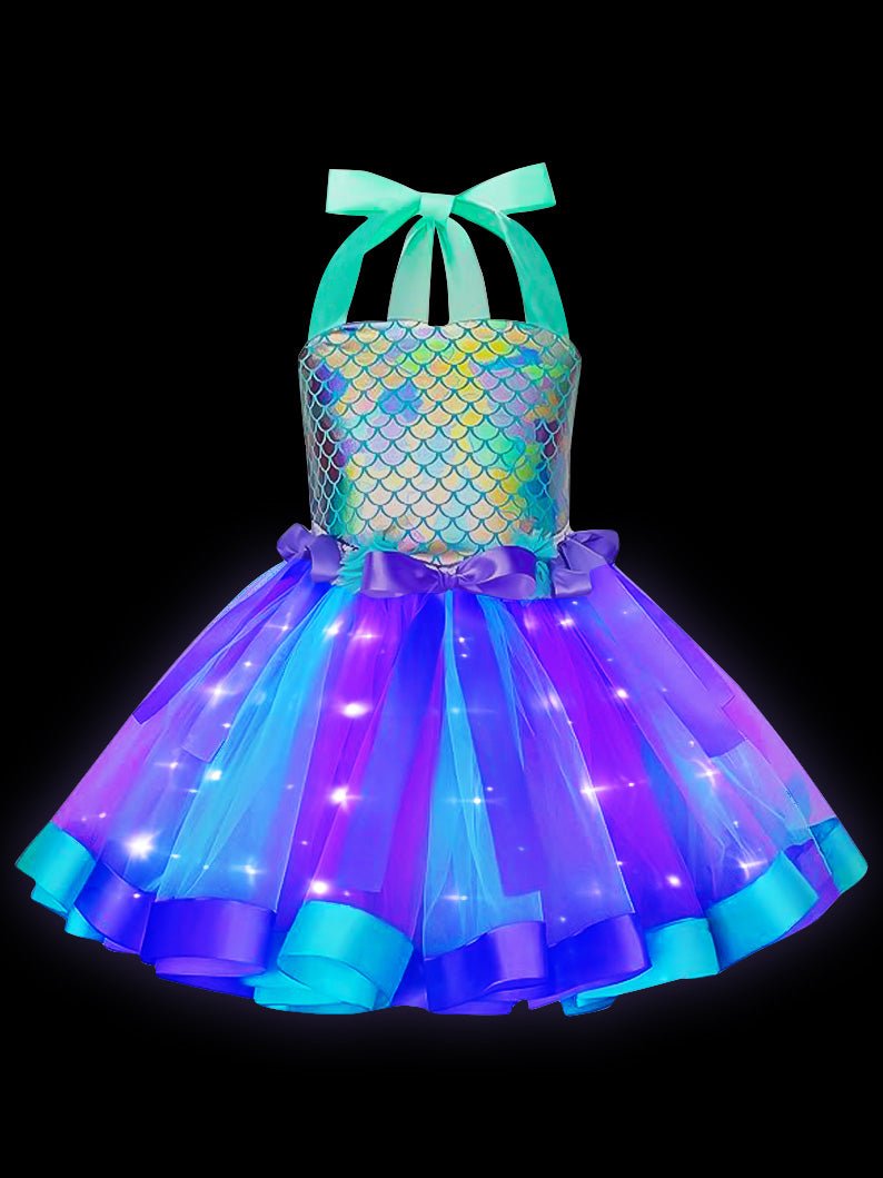 Light up Girls Mermaid Costume Tutu Ariel Dress Party - Uporpor - Uporpor