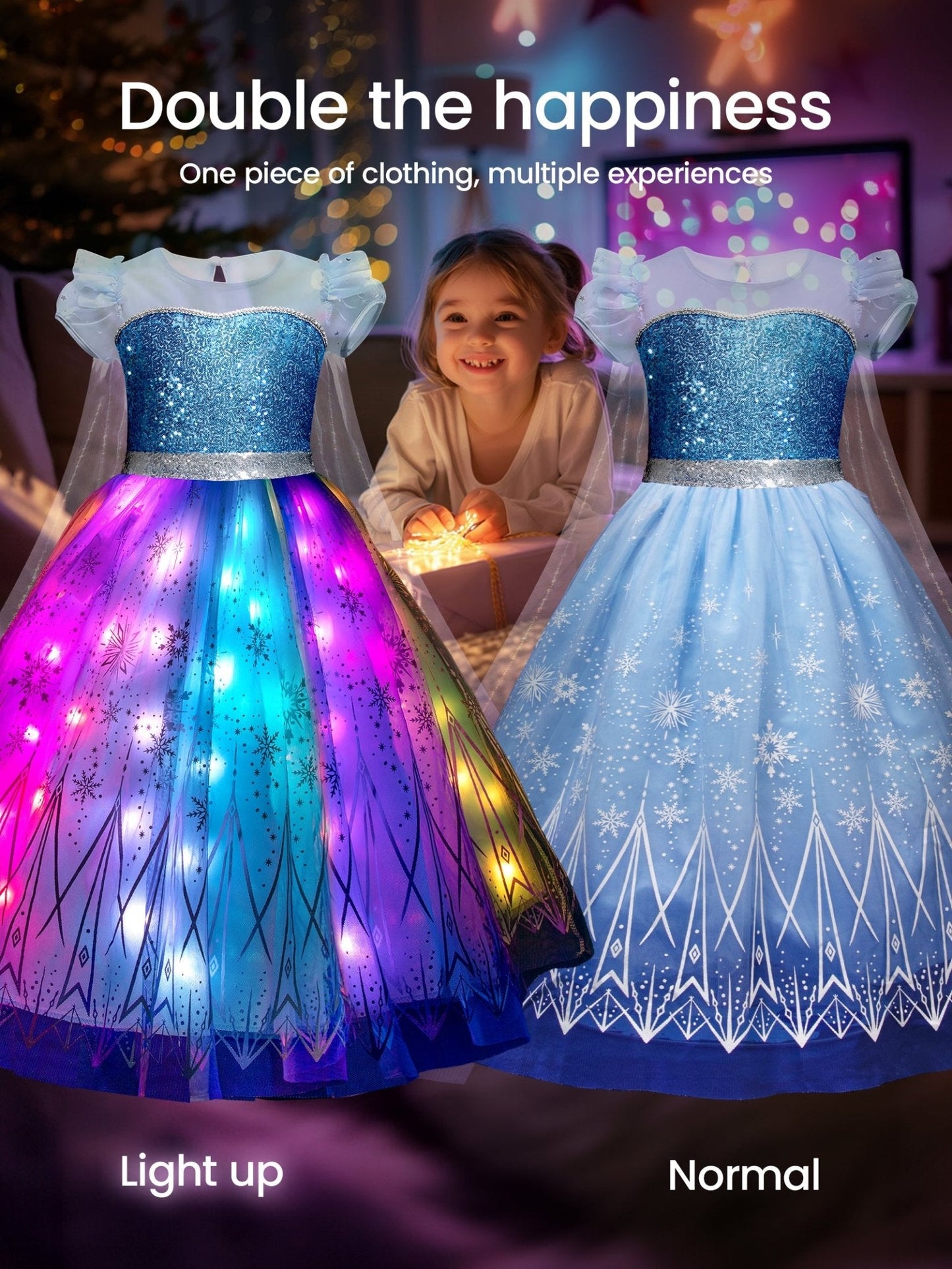 Light Up Ice Queen Costume For Girl - Uporpor