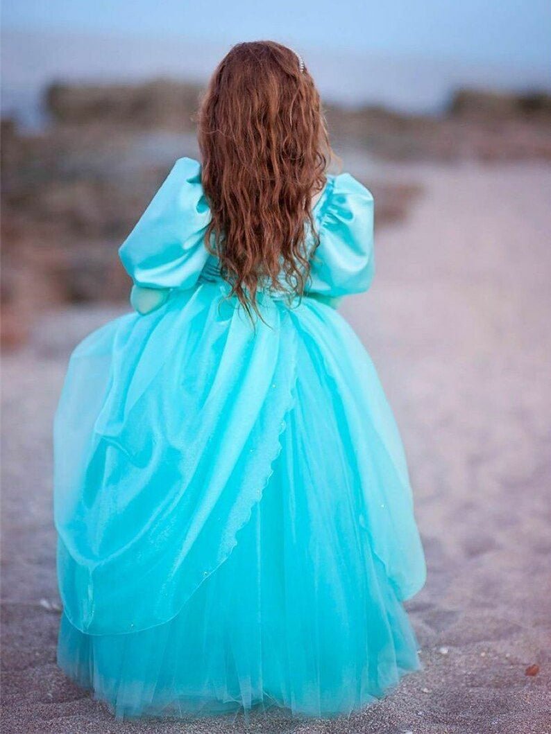 Light Up Little Mermaid Ariel long sleeve Dress for Girls Party - Uporpor