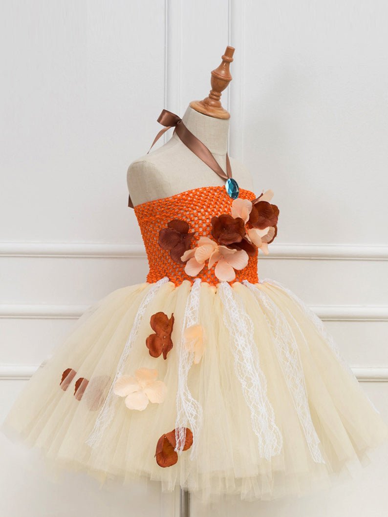 Light - Up Moana Lace Tulle Tutu Dress with Flower for Girls' Party - Uporpor - Uporpor