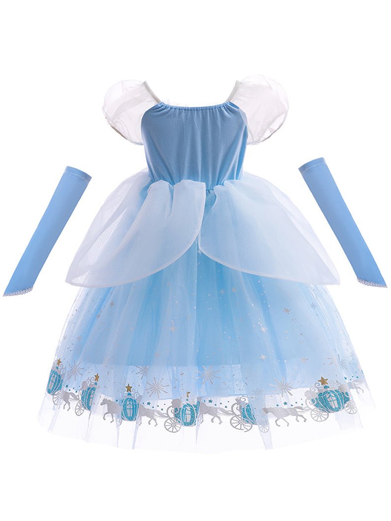 Light Up Puffy Sleeves Princess dress for Girls Cinderella - Uporpor - Uporpor