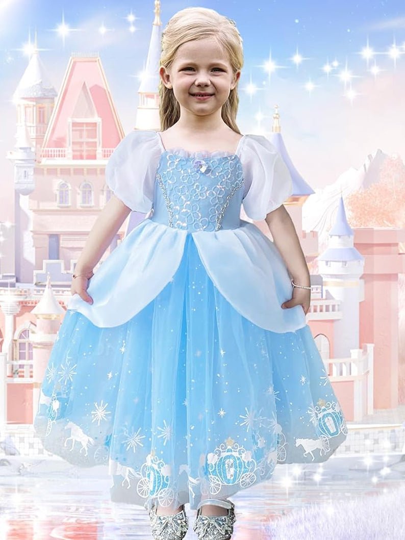 Light Up Puffy Sleeves Princess dress for Girls Cinderella - Uporpor - Uporpor