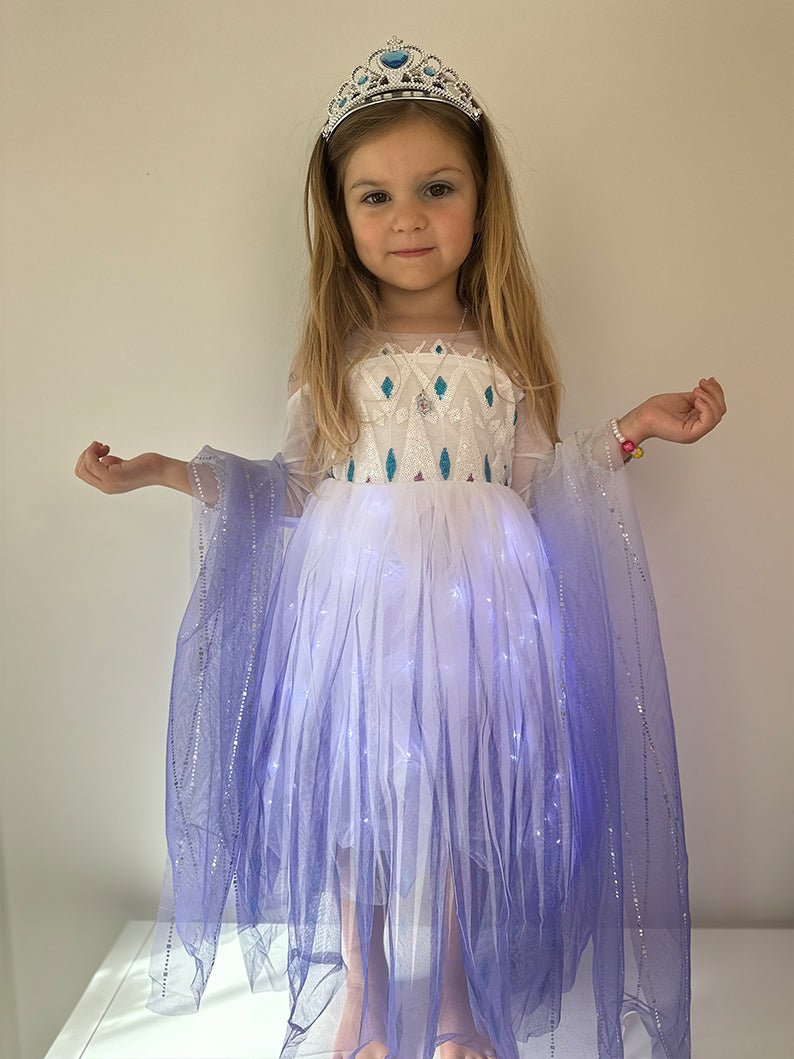 Light up Snow Queen Princess Dresses for Girls Party - Uporpor - Uporpor