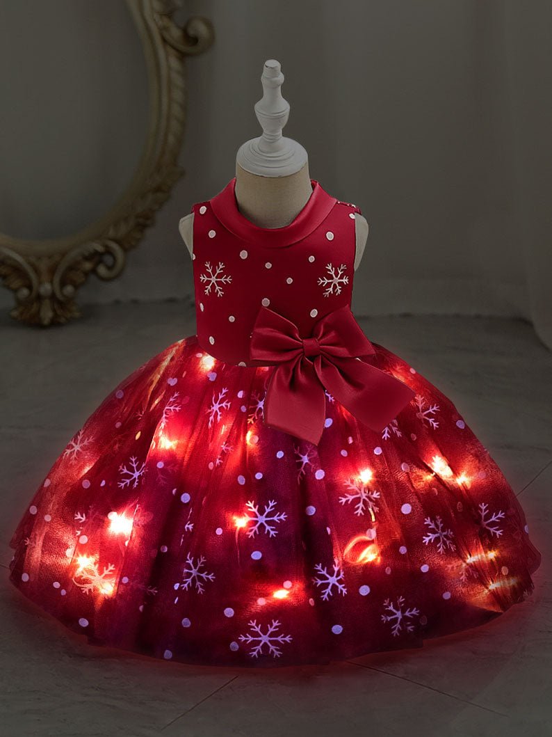 Light Up Snowflake Sleeveless Valentines outfit Princess Dress