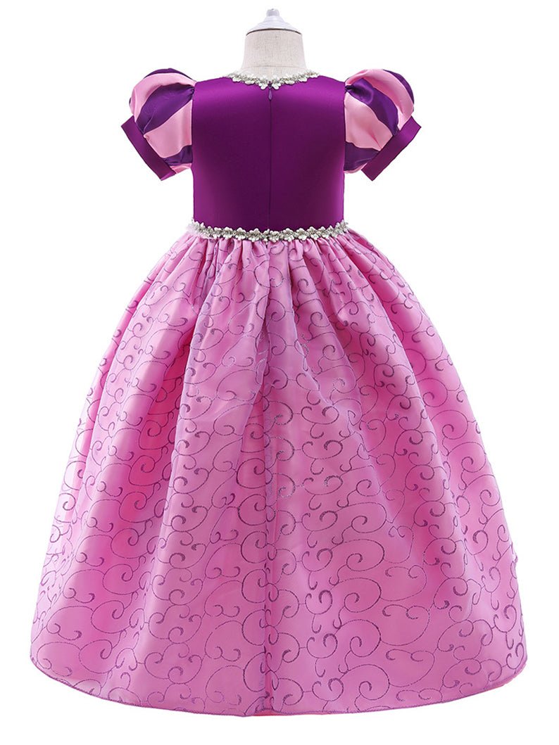 Light Up Rapunzel Princess Puff Sleeve Midi dress for Girls Party - Uporpor