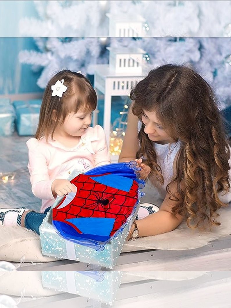 Light-up Spider-Girl Costume Dress with Super Hero Mask for Party - UPORPOR - Uporpor