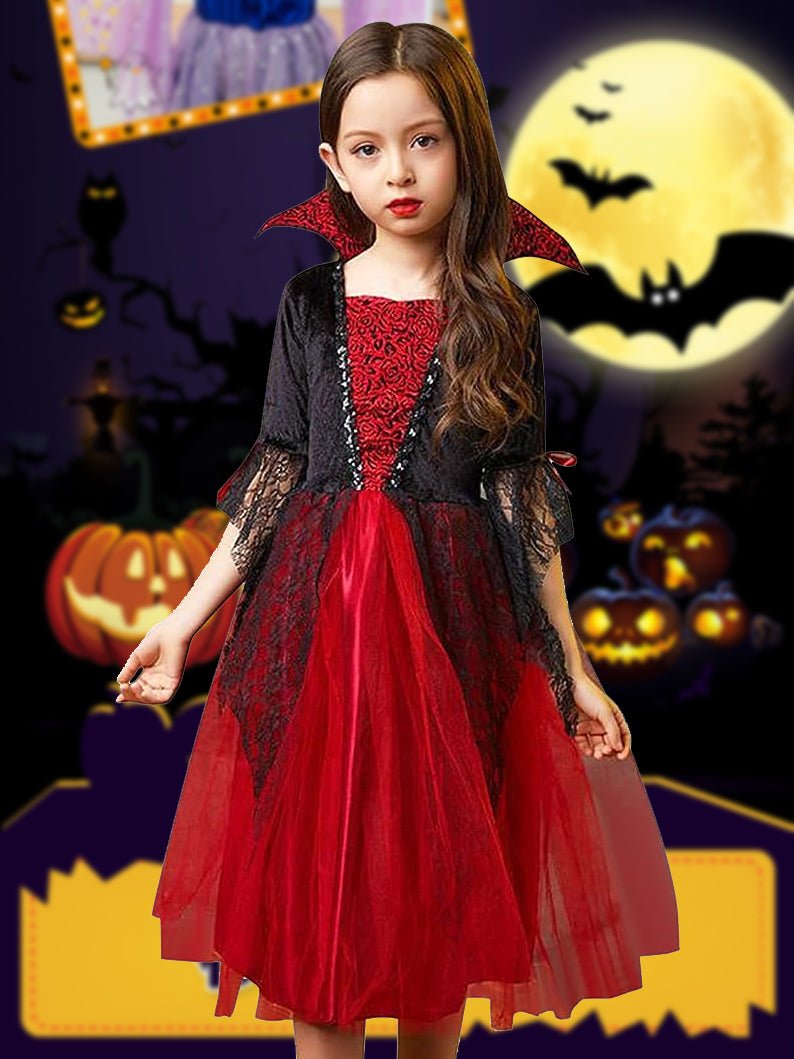 Light up Vampiress Queen Dress Up Party for Girls - Uporpor - Uporpor