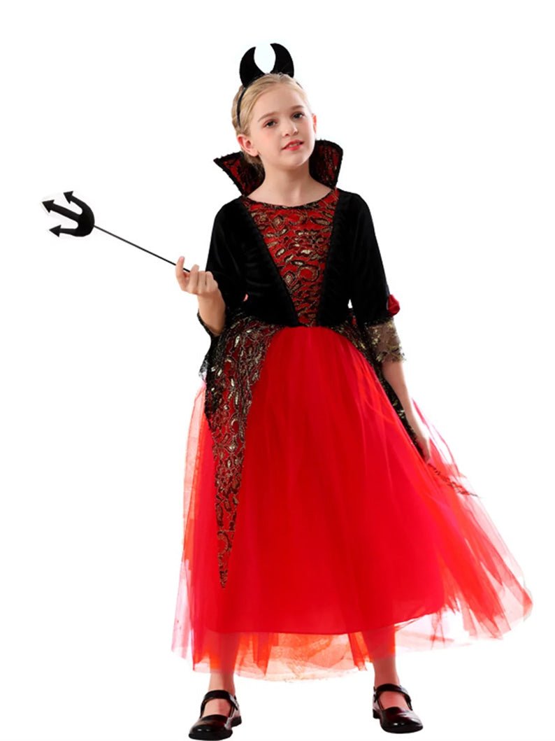 Light up Vampiress Queen Dress Up Party for Girls - Uporpor - Uporpor