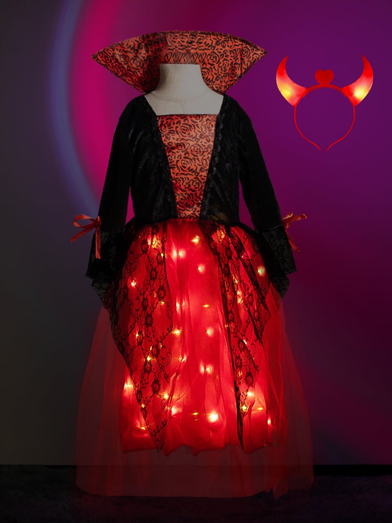 Light up Vampiress Queen Dress Up Party for Girls - Uporpor - Uporpor