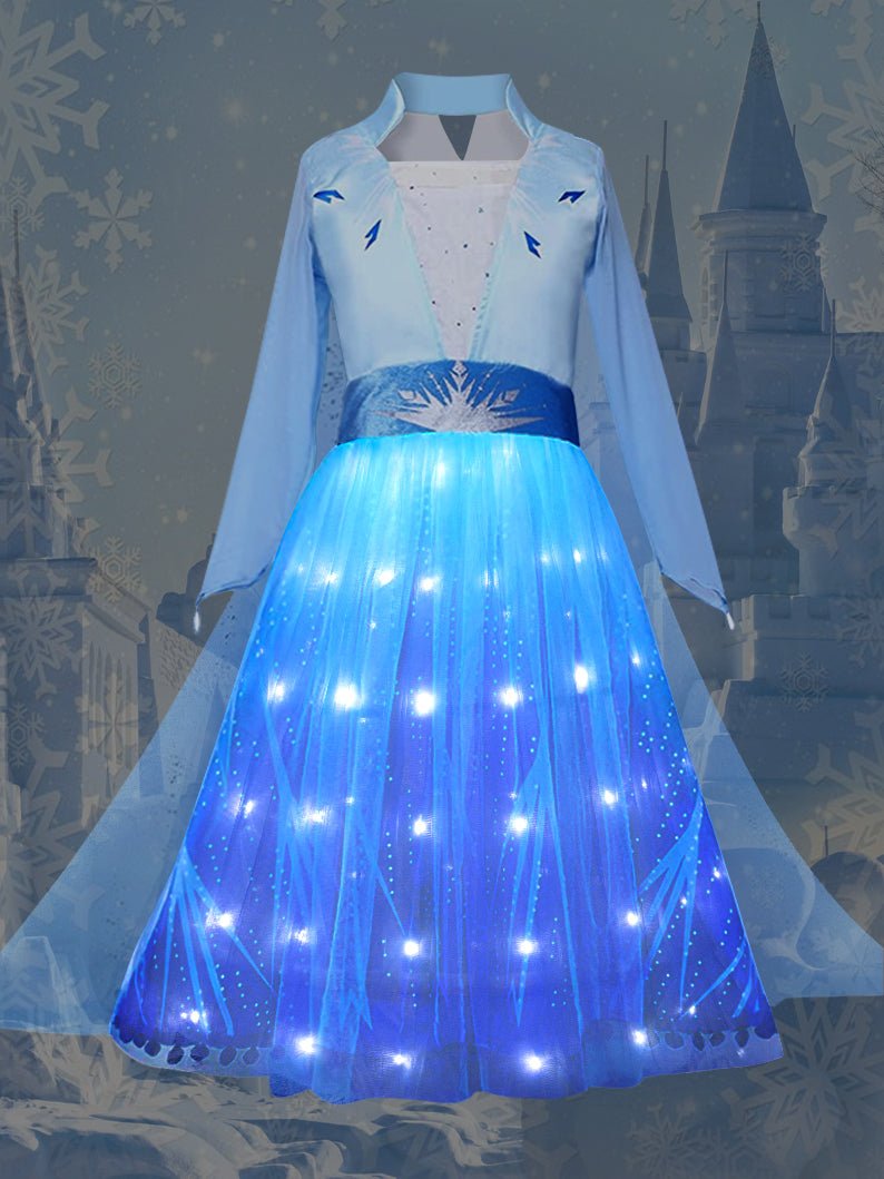 Princess Costumes with LED Lights for Little Girls Elsa-Uporpor