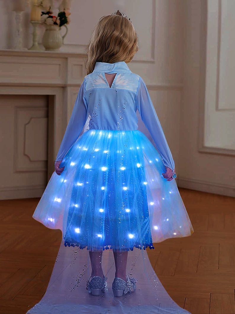 Princess Costumes with LED Lights for Little Girls Elsa-Uporpor