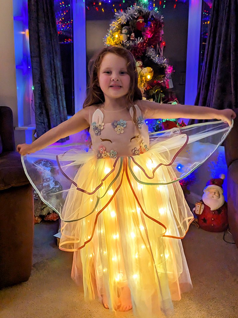 Unicorn Light Up Princess Dress - Uporpor