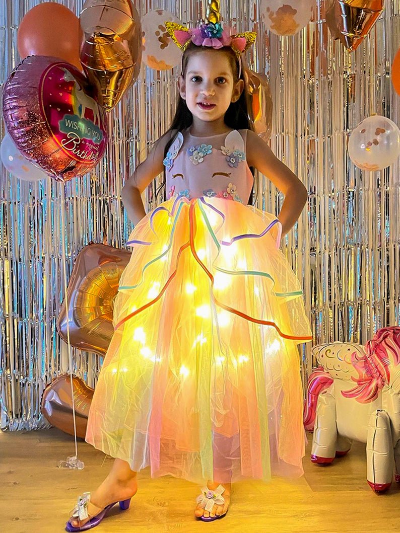 Unicorn Light Up Princess Dress - Uporpor