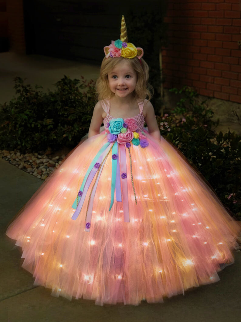 Unicorn Light Up  Princess Dress