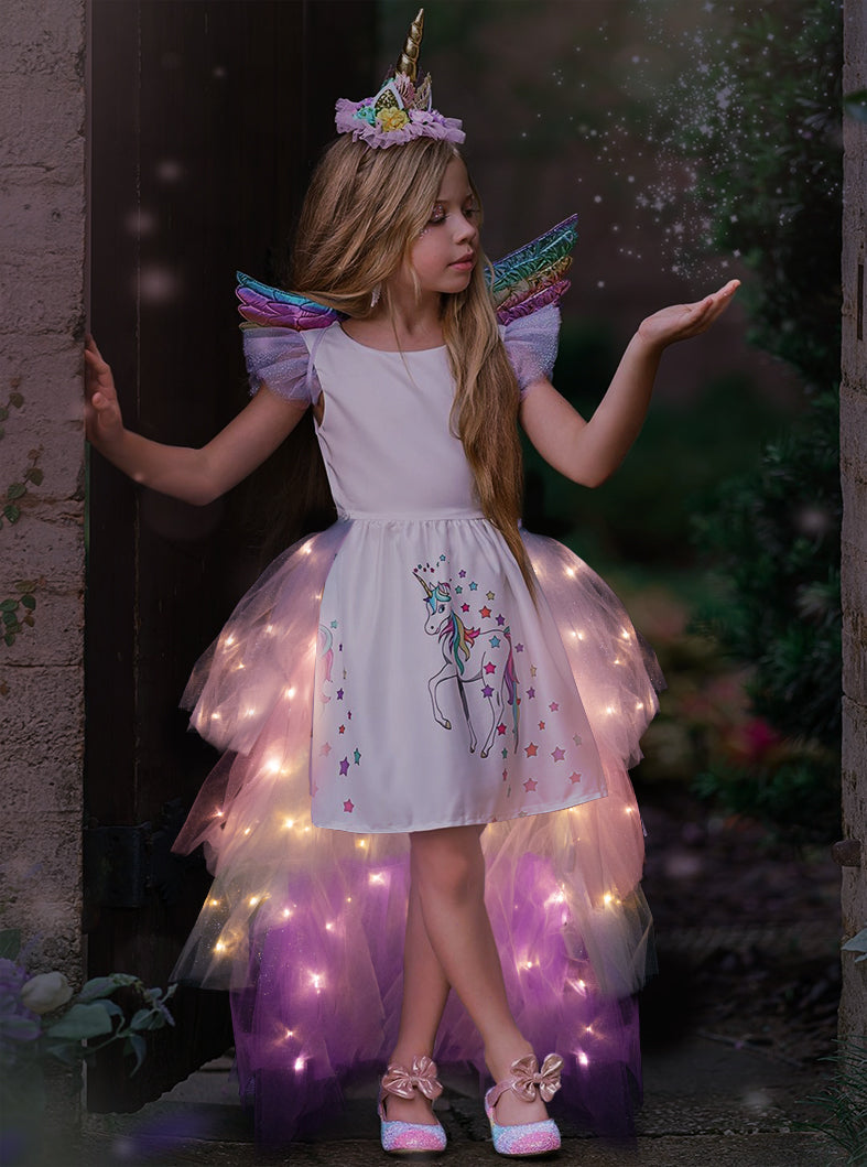 Unicorn LED Light Backless Dress – unitkids