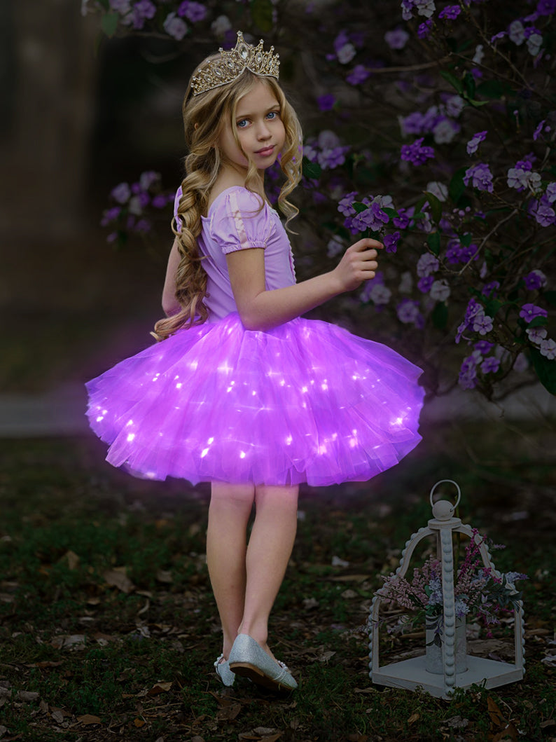 Rapunzel LED Little Girl Tutu Dress