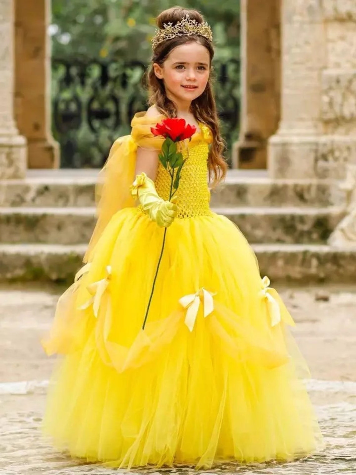 URMAGIC Little Girls Big Bow Puffy Dress Wedding Party Tulle Gown 3-9T -  Walmart.com