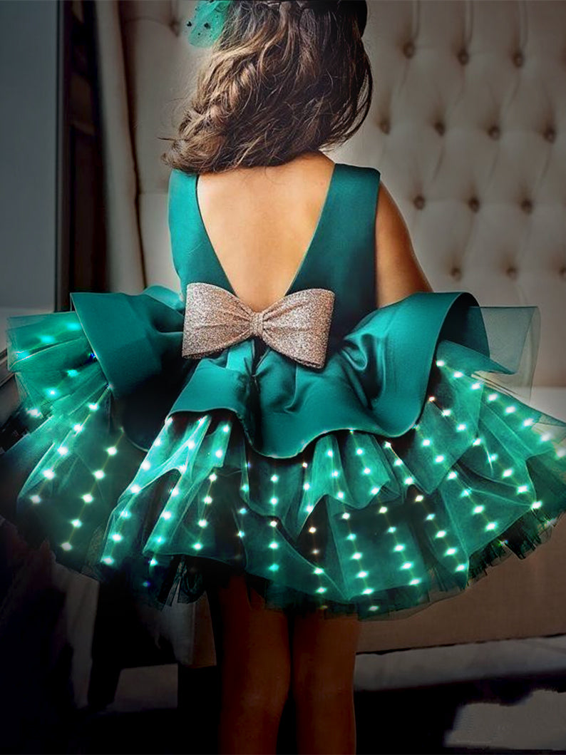 LED Light Wedding Girl Dress