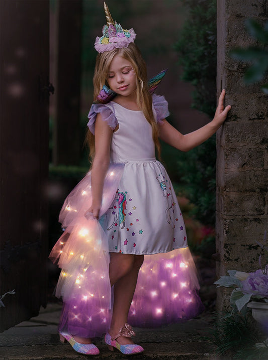 Unicorn LED Light Backless Dress