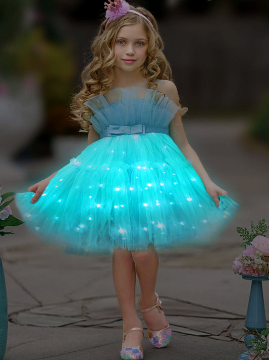 Princess Tulle Party LED Dress LIGHT BLUE