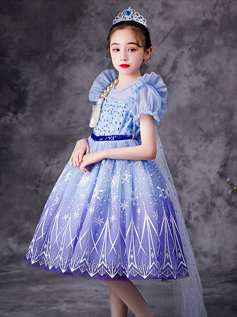 LED Light Elsa Snow Queen Dress